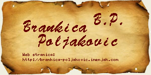 Brankica Poljaković vizit kartica